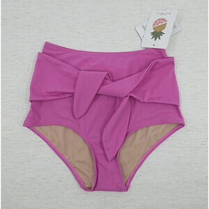 KORTNI JEANE Bikini Bottom XS Purple Tie-Up‎ Front Retro Flattering